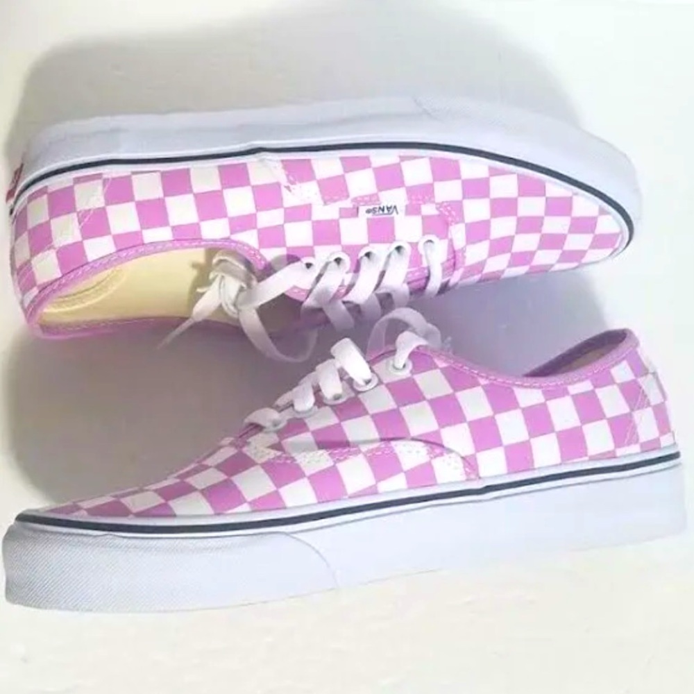 NWT VANS LAVENDER PURPLE CHECKERBOARD AUTHENTIC CANVAS LACE UP SNEAKER 🫶🏽👟🦄